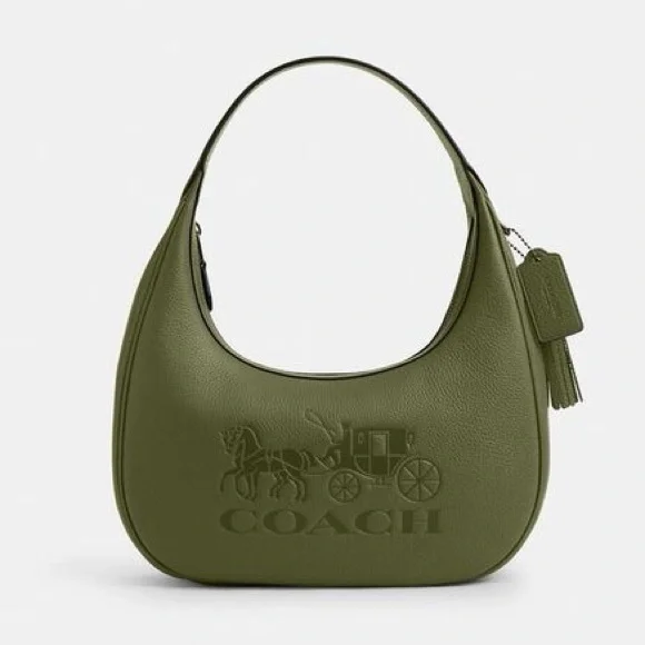 Coach Carmen Shoulder BagForest Green Leather Hobo Bag NWOT - Picture 5 of 14